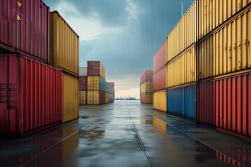Fototapeta premium cargo containers in port