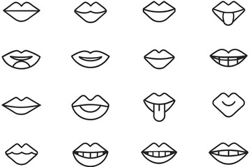cartoon mouth icon set Illustration design - obrazy, fototapety, plakaty