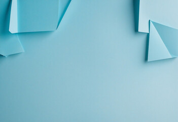 Geometric Shapes on Light Blue Abstract Paper Background