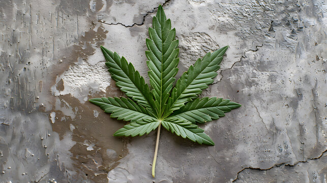 Einzelnes Hanfblatt als Hintergrund Bild - Cannabis Leaf