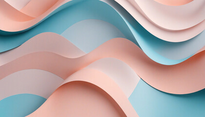 Modern Abstract Geometric Wave Pattern in Pastel Colors