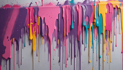 Artistic wall texture created with brush strokes, smudges, and spray paint splatters.