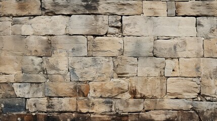 Exquisite textured image of ancient hand hewn stone wall with rich colors   detailed texture