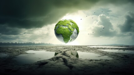 Global warming and climate change concept. Climate agenda and green development