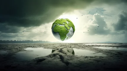  Global warming and climate change concept. Climate agenda and green development © brillianata