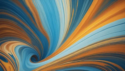 Wandaufkleber Chromatic Currents With Soft Edges and Atmospheric Effects. Abstract Swirls of Blue, Sky Blue, and Amber. Galactic And Sky Concept © SR07XC3
