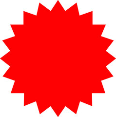 Starburst sale sticker or ribbon colorful icon price, discount, sunburst badges flat blank vector. Special offer price tag promotional shopping label isolated transparent background