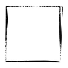 Frame border, square grunge shape icon, vertical rectangle decorative doodle element for design in vector illustration