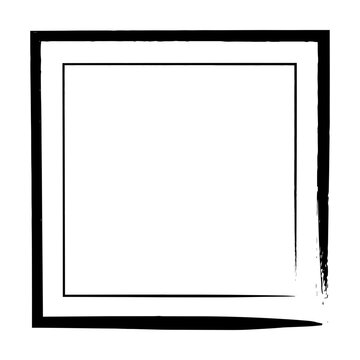 Frame border, square grunge shape icon, vertical rectangle decorative doodle element for design in vector illustration