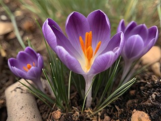 Obraz premium Saffron (Crocus sativus) in the garden