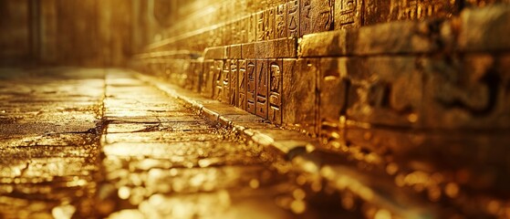 Hieroglyphs Ancient Egypt. Egyptian tomb. Pharaoh grave decorated with hieroglyphs. - obrazy, fototapety, plakaty