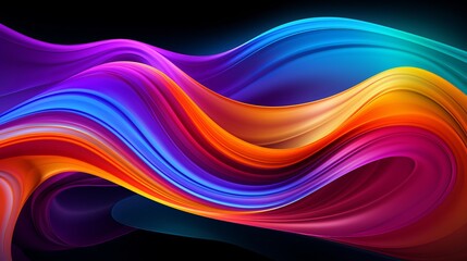 Vibrant and futuristic 3d digital abstract background with modern neon design elements