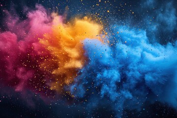 Naklejka premium Holi powder exploding in a burst of colors