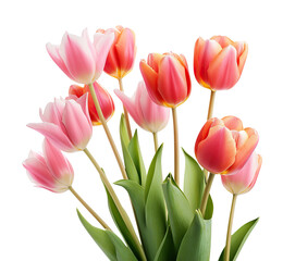 Elegant blooming tulips, cut out