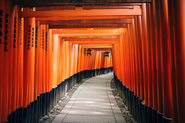 Fototapeta premium Red torii gate of Fushimi Inari Shrine in Kyoto, Japan
