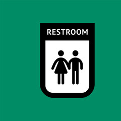 Restroom symbol, wc sign, toilet vector pictogram