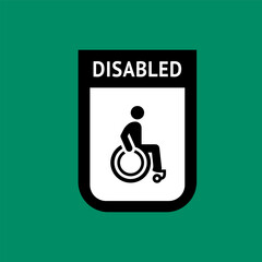 Disabled toilet sign, wc icon in simple style