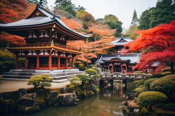 Fototapeta premium Beautiful Architecture in Kiyomizu-dera Temple Kyoto Japan