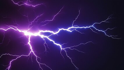 lightning in the night sky  vector illustration of blue and purple electric lightning bolts clashing in the dark  