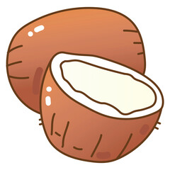 coconut cartoon doodle