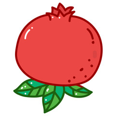 pomegranate cartoon doodle