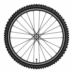 Obraz premium Bike Bicycle wheel vector icon. Bicycle wheel symbol. Bike rubber. Mountain tyre. Valve. Fitness cycle. Motor Bike. Vector. White background