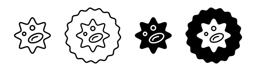 White blood cell set in black and white color. White blood cell simple flat icon vector