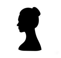 vector black and white illustration of a beautiful female face formed by a shadow. useful for advertising