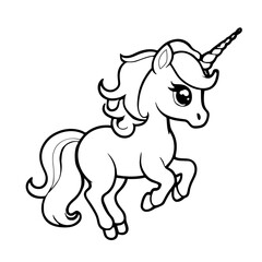 Cute baby unicorn - coloring book for kids