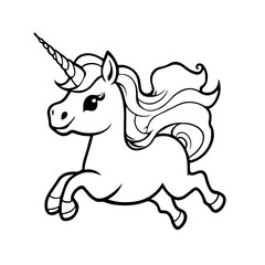 Cute unicorn - coloring book for kids