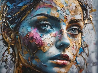 portrait of a person with painted face