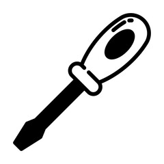 Screwdriver glyph and line vector illustration