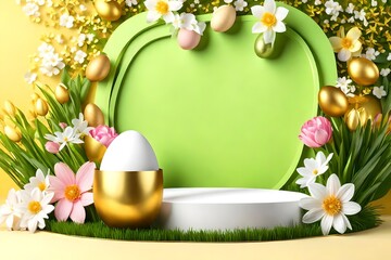 easter eggs and flowers