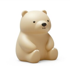 Cute plastic teddy bear doll isolated white background, ultra HD image