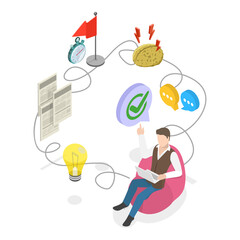 3D Isometric Flat  Illustration of Creativity and Innovations. Item 4