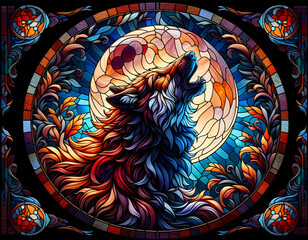 Stained glass werewolf