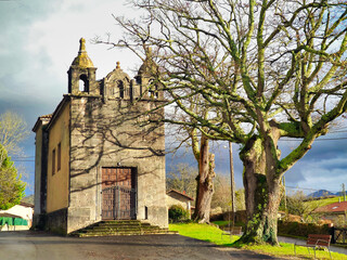 Fototapeta na wymiar Guadalupe chapel, Coya village, Piloña municipality, Asturias, Spain