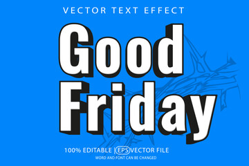 Good Friday, editable vector eps template with 3D text effect