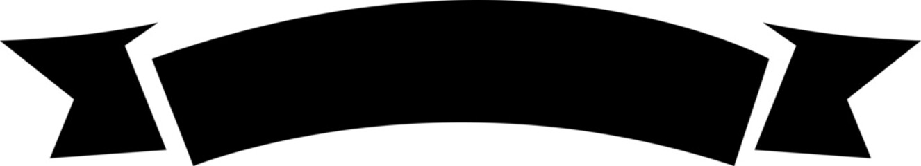 Hand drawn black ribbon banners icon . Design elements for greeting cards, banners, invitation. Multipurpose Editable vector poster and banner icons, easy to change color or size black contour.