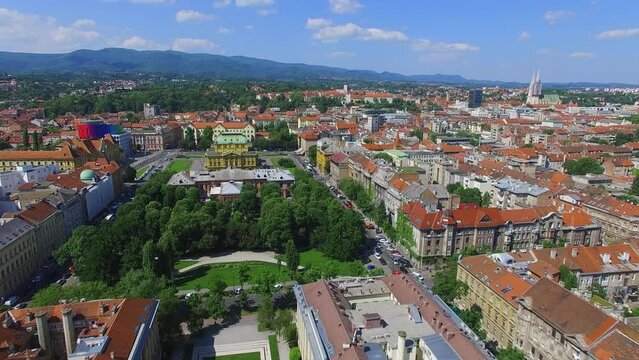 Townscape with Marko Marulich square, Academy of Film and Dramatic Arts
