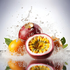 passion fruit creative poster background white color