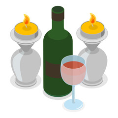 3D Isometric Flat  Set of Jewish Symbolism. Item 3