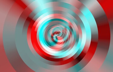 Koncentryczne okręgi w kolorze czerwonym i niebieskim z efektem gradientu - abstrakcyjne tło, tapeta - obrazy, fototapety, plakaty