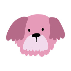 Cute face dog, colorful vector flat illustration.  