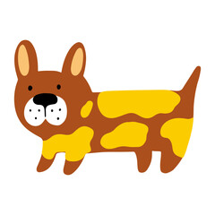 Cute dog, colorful vector flat illustration.  