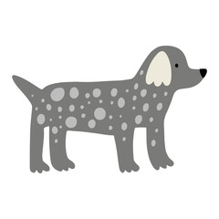 Cute dog, colorful vector flat illustration.  