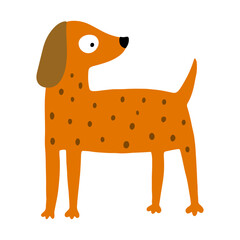Cute dog, colorful vector flat illustration.  