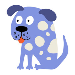 Cute dog, colorful vector flat illustration.  