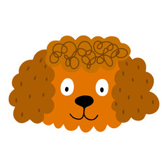 Cute face dog, colorful vector flat illustration.  