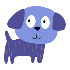 Cute dog, colorful vector flat illustration.  